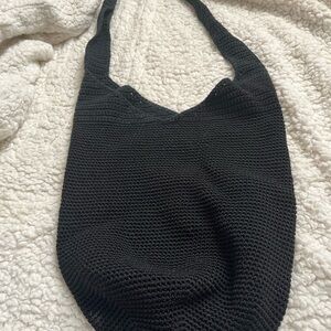 Black Crochet Shoulder Bag